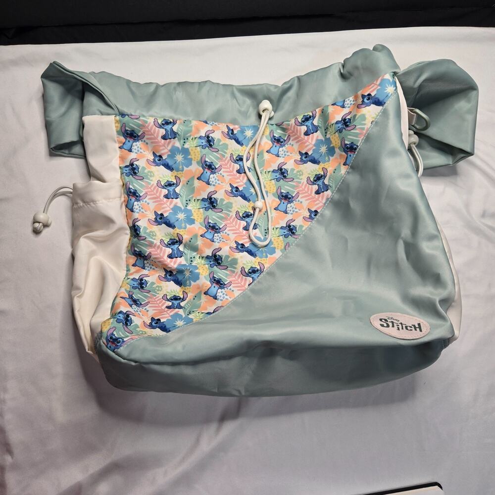 Disney Stitch Bioworld Tropical Shoulder Tote Bag Floral Adjustable Pockets